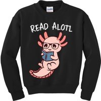Axolotl Reading A Book, Read Alotl Books Funny Axolotl Book Kids Sweatshirt