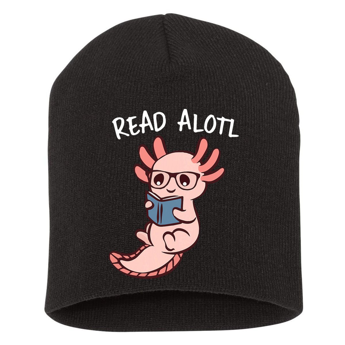 Axolotl Reading A Book, Read Alotl Books Funny Axolotl Book Short Acrylic Beanie