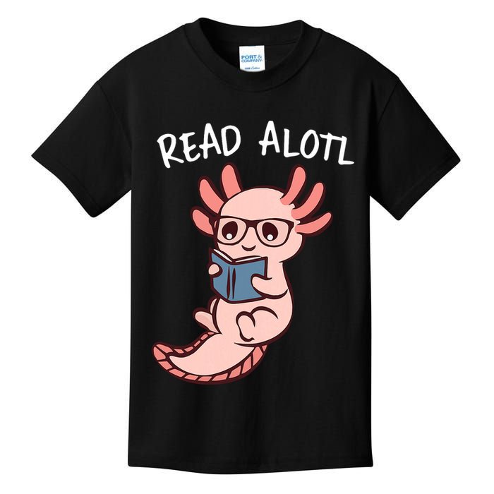 Axolotl Reading A Book, Read Alotl Books Funny Axolotl Book Kids T-Shirt