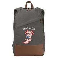 Axolotl Reading A Book, Read Alotl Books Funny Axolotl Book Cotton Canvas Backpack