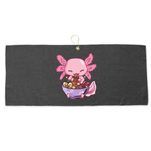 Axolotl Ra Anime Kawaii Eating Large Microfiber Waffle Golf Towel