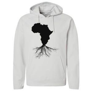 Africa Roots African Expat Pan African Continent Map Performance Fleece Hoodie