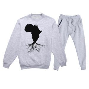 Africa Roots African Expat Pan African Continent Map Premium Crewneck Sweatsuit Set