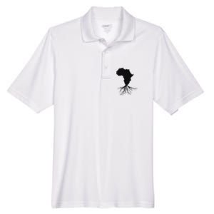 Africa Roots African Expat Pan African Continent Map Men's Origin Performance Pique Polo