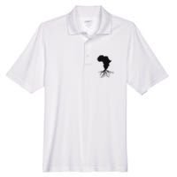 Africa Roots African Expat Pan African Continent Map Men's Origin Performance Pique Polo