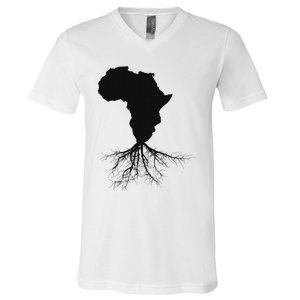 Africa Roots African Expat Pan African Continent Map V-Neck T-Shirt