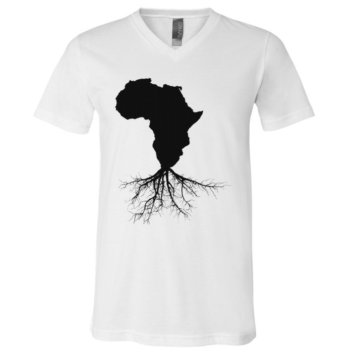 Africa Roots African Expat Pan African Continent Map V-Neck T-Shirt