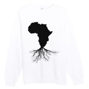 Africa Roots African Expat Pan African Continent Map Premium Crewneck Sweatshirt