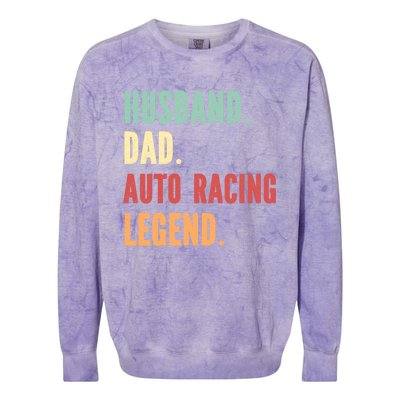 Auto Racing Athlete Dad Husband Father Gift Colorblast Crewneck Sweatshirt