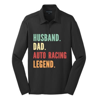 Auto Racing Athlete Dad Husband Father Gift Silk Touch Performance Long Sleeve Polo