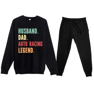 Auto Racing Athlete Dad Husband Father Gift Premium Crewneck Sweatsuit Set