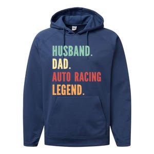 Auto Racing Athlete Dad Husband Father Gift Performance Fleece Hoodie