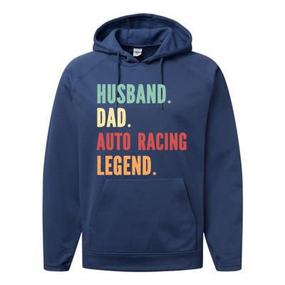 Auto Racing Athlete Dad Husband Father Gift Performance Fleece Hoodie