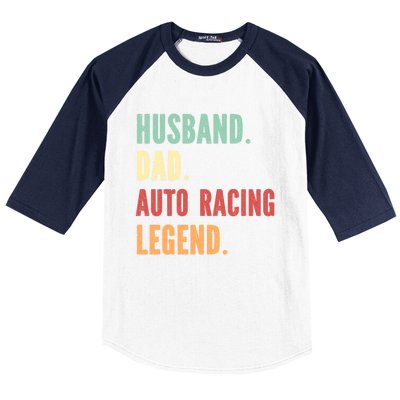 Auto Racing Athlete Dad Husband Father Gift Baseball Sleeve Shirt