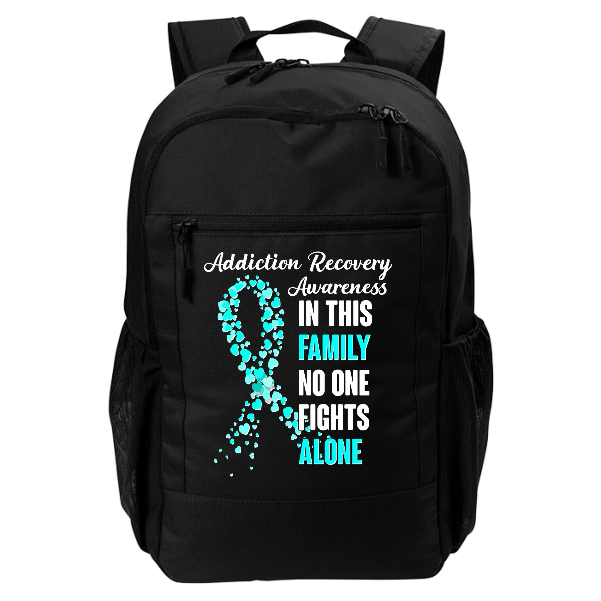 Addiction Recovery Awareness In This Family No One Fight Alone Backpack