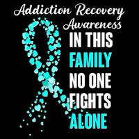 Addiction Recovery Awareness In This Family No One Fight Alone 16 in Basic Backpack
