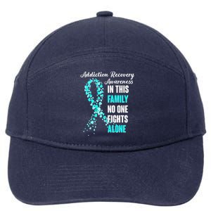 Addiction Recovery Awareness In This Family No One Fight Alone 7-Panel Snapback Hat