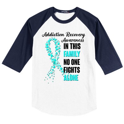 Addiction Recovery Awareness In This Family No One Fight Alone Baseball Sleeve Shirt