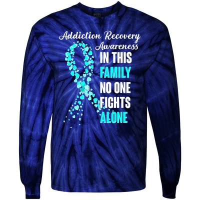 Addiction Recovery Awareness In This Family No One Fight Alone Tie-Dye Long Sleeve Shirt