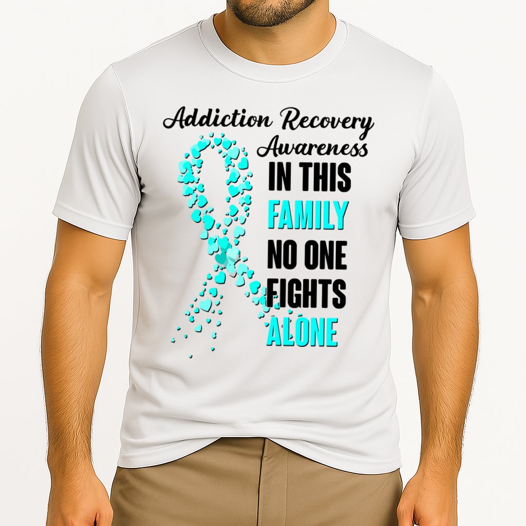 Addiction Recovery Awareness In This Family No One Fight Alone Performance Shirt