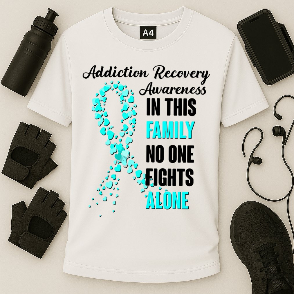 Addiction Recovery Awareness In This Family No One Fight Alone Performance Shirt
