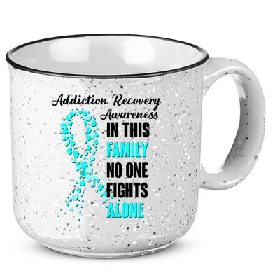 Addiction Recovery Awareness In This Family No One Fight Alone 15oz Campfire Ceramic Mug