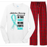 Addiction Recovery Awareness In This Family No One Fight Alone Long Sleeve Pajama Set