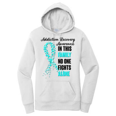 Addiction Recovery Awareness In This Family No One Fight Alone Women's Pullover Hoodie