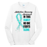 Addiction Recovery Awareness In This Family No One Fight Alone Tall Long Sleeve T-Shirt