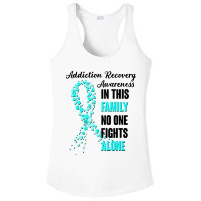 Addiction Recovery Awareness In This Family No One Fight Alone Ladies PosiCharge Competitor Racerback Tank