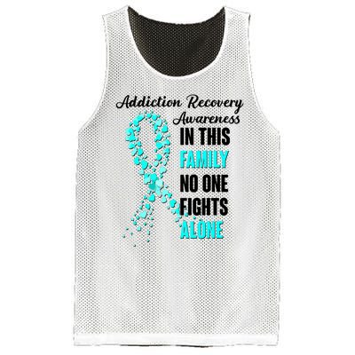 Addiction Recovery Awareness In This Family No One Fight Alone Mesh Reversible Basketball Jersey Tank