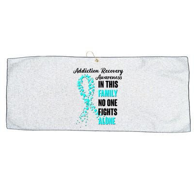 Addiction Recovery Awareness In This Family No One Fight Alone Large Microfiber Waffle Golf Towel