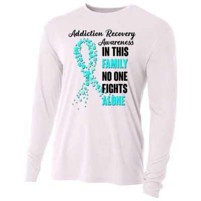 Addiction Recovery Awareness In This Family No One Fight Alone Cooling Performance Long Sleeve Crew