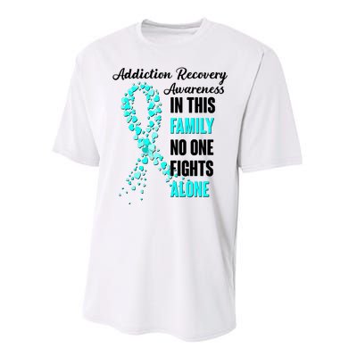 Addiction Recovery Awareness In This Family No One Fight Alone Performance Sprint T-Shirt