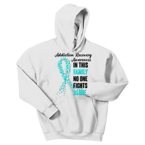 Addiction Recovery Awareness In This Family No One Fight Alone Kids Hoodie