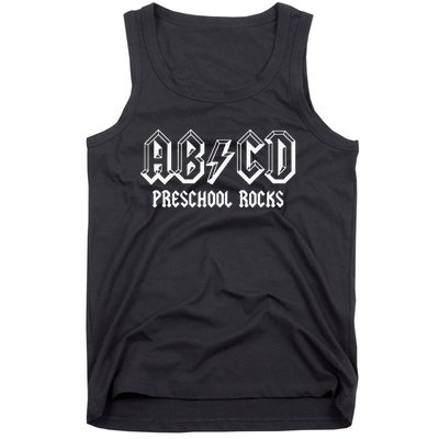 ABCD Rocks Back To School Preschool Rocks Funny Teacher Tank Top