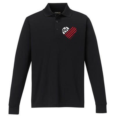 Anthony Rizzo Baseball Flag Heart Great Gift Meaningful Gift Performance Long Sleeve Polo