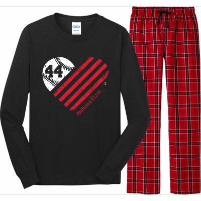 Anthony Rizzo Baseball Flag Heart Great Gift Meaningful Gift Long Sleeve Pajama Set