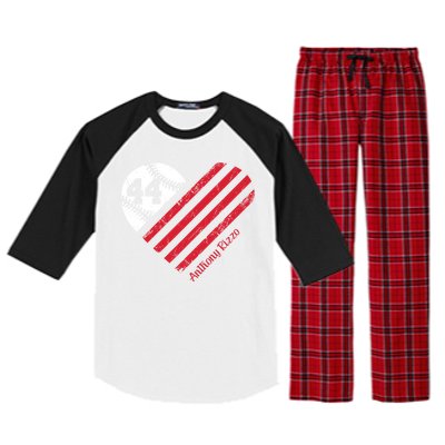 Anthony Rizzo Baseball Flag Heart Great Gift Meaningful Gift Raglan Sleeve Pajama Set