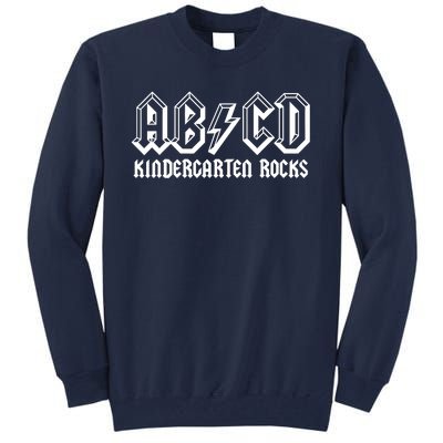 ABCD Rocks Back To School Kindergarten Rocks Funny Teacher Tall Sweatshirt