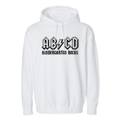 ABCD Rocks Back To School Kindergarten Rocks Funny Teacher Garment-Dyed Fleece Hoodie