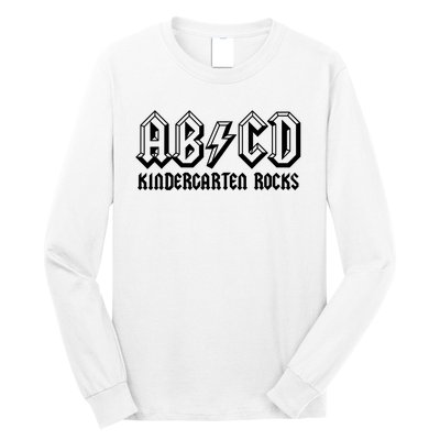 ABCD Rocks Back To School Kindergarten Rocks Funny Teacher Long Sleeve Shirt