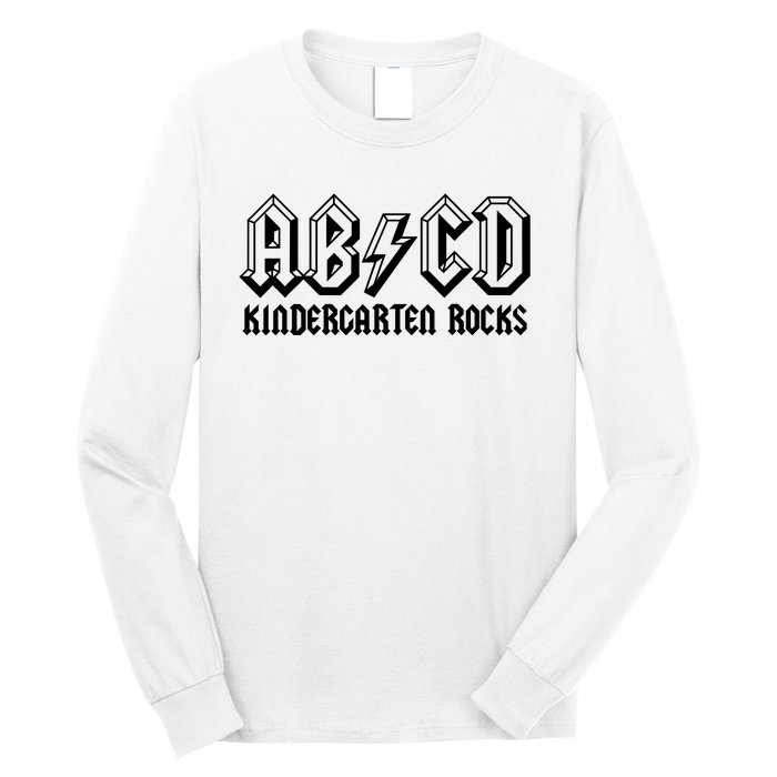 ABCD Rocks Back To School Kindergarten Rocks Funny Teacher Long Sleeve Shirt