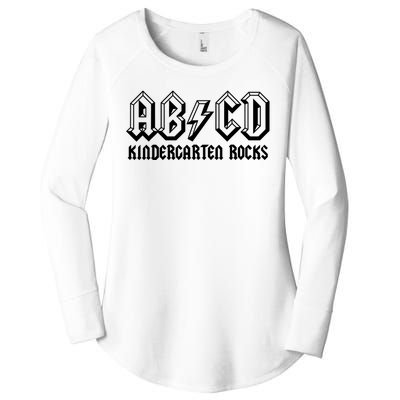 ABCD Rocks Back To School Kindergarten Rocks Funny Teacher Women's Perfect Tri Tunic Long Sleeve Shirt