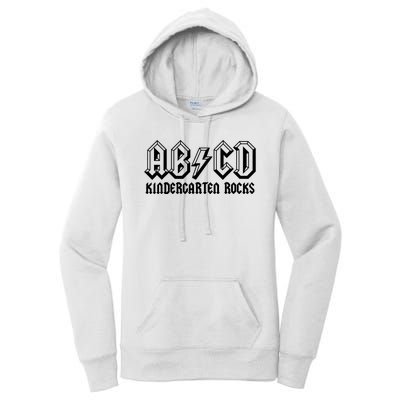 ABCD Rocks Back To School Kindergarten Rocks Funny Teacher Women's Pullover Hoodie