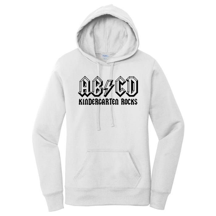 ABCD Rocks Back To School Kindergarten Rocks Funny Teacher Women's Pullover Hoodie