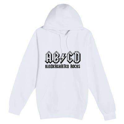 ABCD Rocks Back To School Kindergarten Rocks Funny Teacher Premium Pullover Hoodie