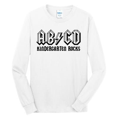 ABCD Rocks Back To School Kindergarten Rocks Funny Teacher Tall Long Sleeve T-Shirt