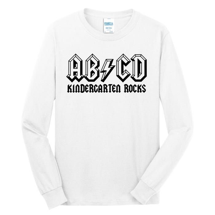 ABCD Rocks Back To School Kindergarten Rocks Funny Teacher Tall Long Sleeve T-Shirt