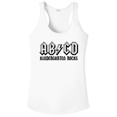 ABCD Rocks Back To School Kindergarten Rocks Funny Teacher Ladies PosiCharge Competitor Racerback Tank